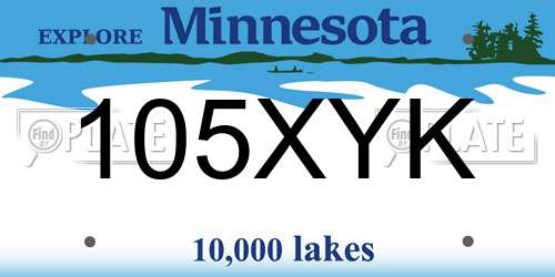 105XYK Minnesota License Plate