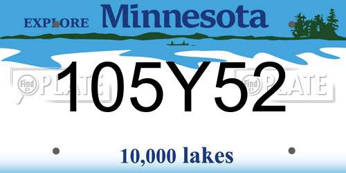105Y52 Minnesota License Plate