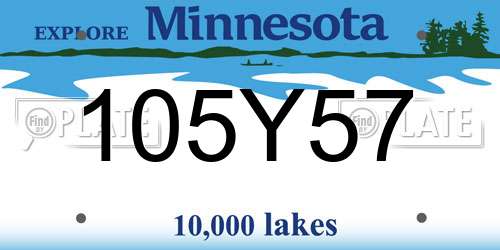 105Y57 Minnesota License Plate