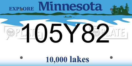 105Y82 Minnesota License Plate
