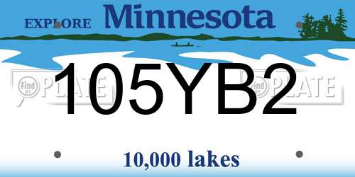 105YB2 Minnesota License Plate