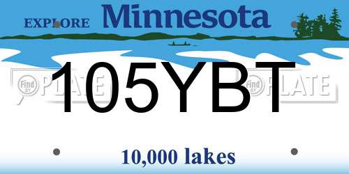 105YBT Minnesota License Plate