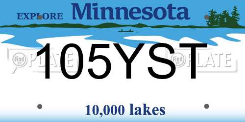 105YST Minnesota License Plate