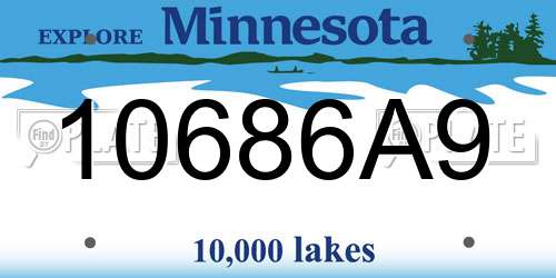 10686A9 Minnesota License Plate