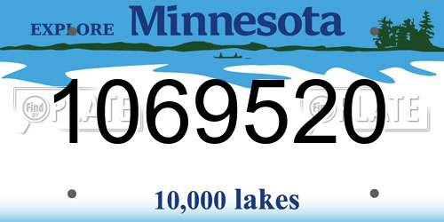 1069520 Minnesota License Plate