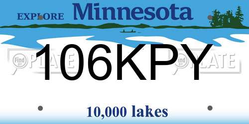 106KPY Minnesota License Plate