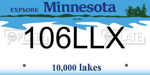 106LLX Minnesota License Plate