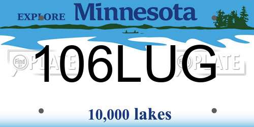 106LUG Minnesota License Plate