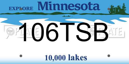 106TSB Minnesota License Plate