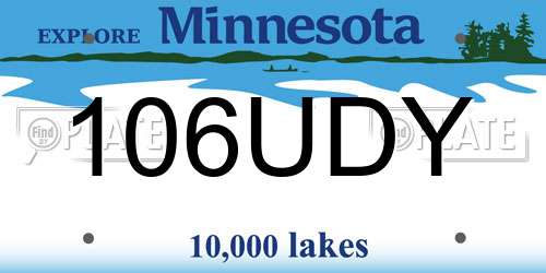 106UDY Minnesota License Plate