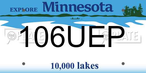 106UEP Minnesota License Plate