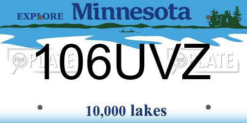 106UVZ Minnesota License Plate