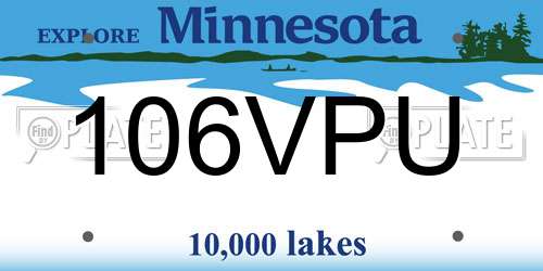 106VPU Minnesota License Plate