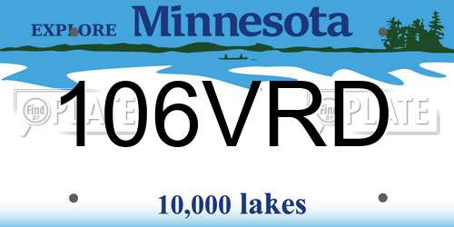 106VRD Minnesota License Plate