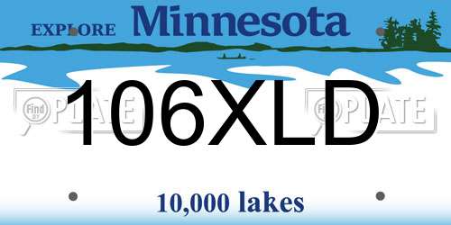 106XLD Minnesota License Plate