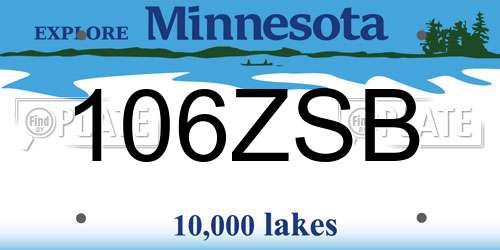 106ZSB Minnesota License Plate