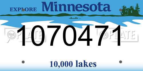 1070471 Minnesota License Plate