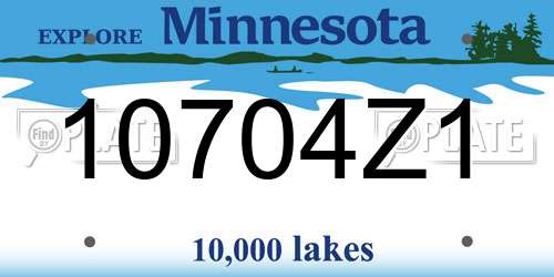 10704Z1 Minnesota License Plate