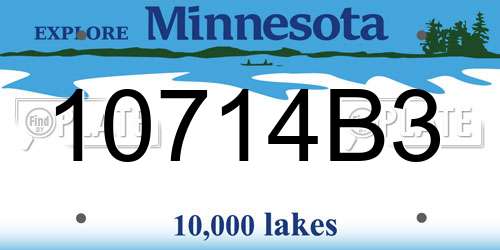 10714B3 Minnesota License Plate