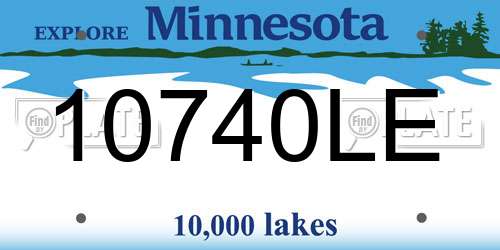 10740LE Minnesota License Plate