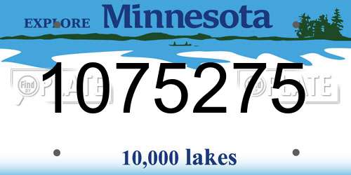 1075275 Minnesota License Plate