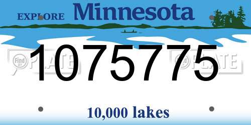 1075775 Minnesota License Plate