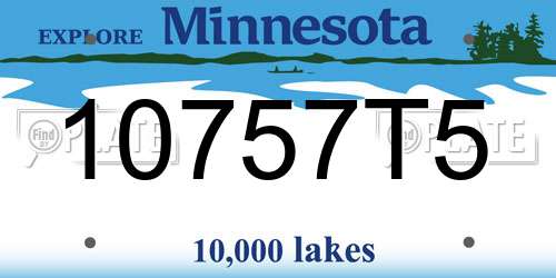 10757T5 Minnesota License Plate