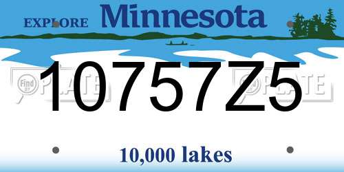 10757Z5 Minnesota License Plate