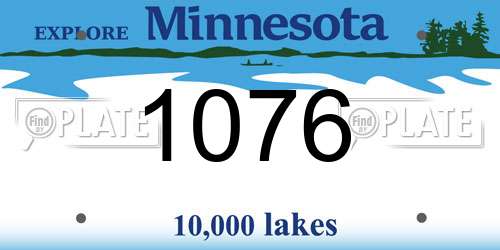 1076 Minnesota License Plate