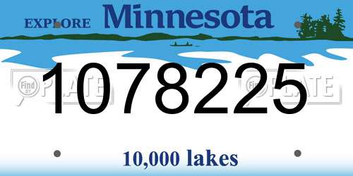 1078225 Minnesota License Plate