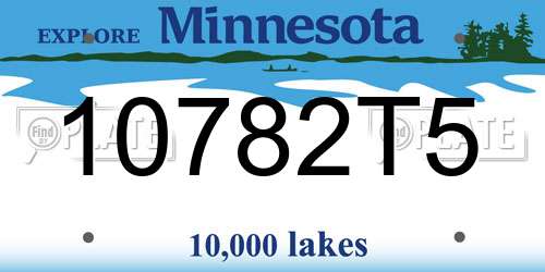 10782T5 Minnesota License Plate