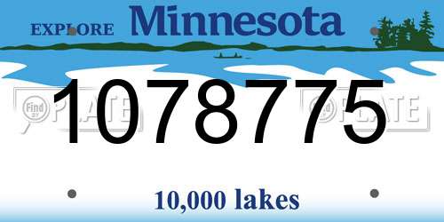 1078775 Minnesota License Plate