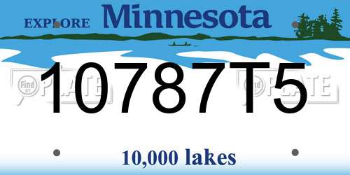10787T5 Minnesota License Plate