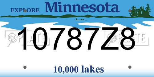 10787Z8 Minnesota License Plate
