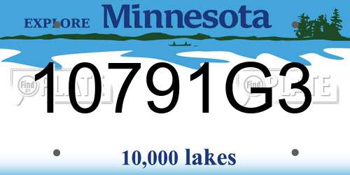 10791G3 Minnesota License Plate
