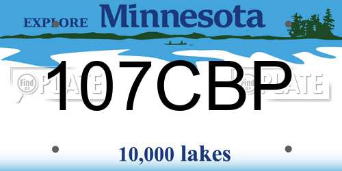 107CBP Minnesota License Plate