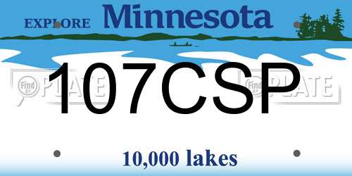 107CSP Minnesota License Plate