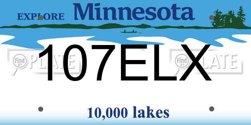 107ELX Minnesota License Plate