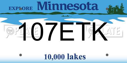 107ETK Minnesota License Plate