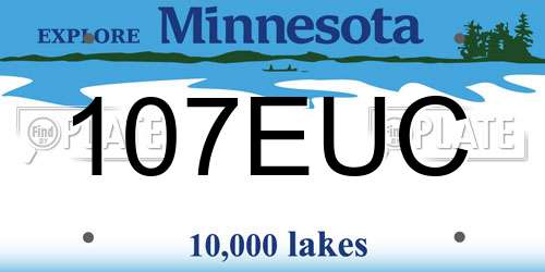 107EUC Minnesota License Plate