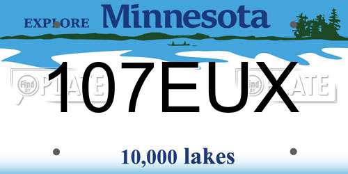 107EUX Minnesota License Plate