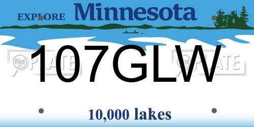 107GLW Minnesota License Plate