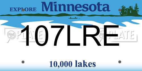 107LRE Minnesota License Plate