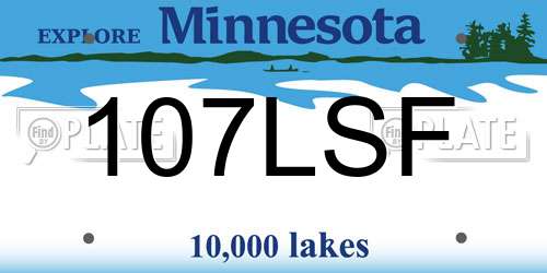 107LSF Minnesota License Plate