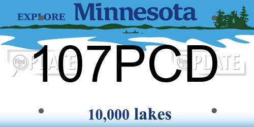 107PCD Minnesota License Plate