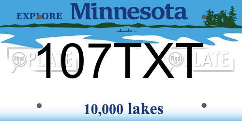 107TXT Minnesota License Plate