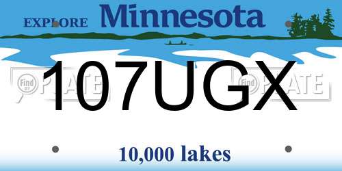 107UGX Minnesota License Plate