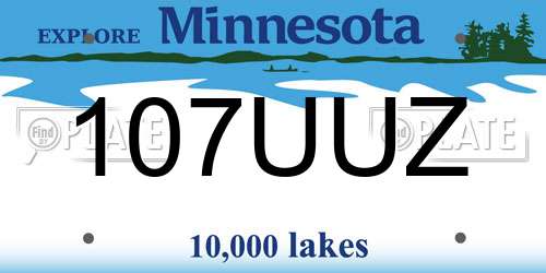107UUZ Minnesota License Plate