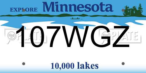 107WGZ Minnesota License Plate