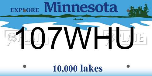 107WHU Minnesota License Plate